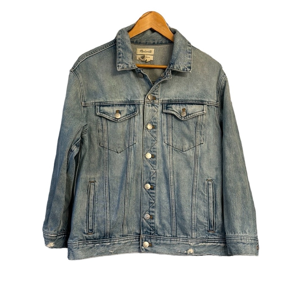 Madewell Womans S Light Wash Oversized Trucker Jean Jacket
